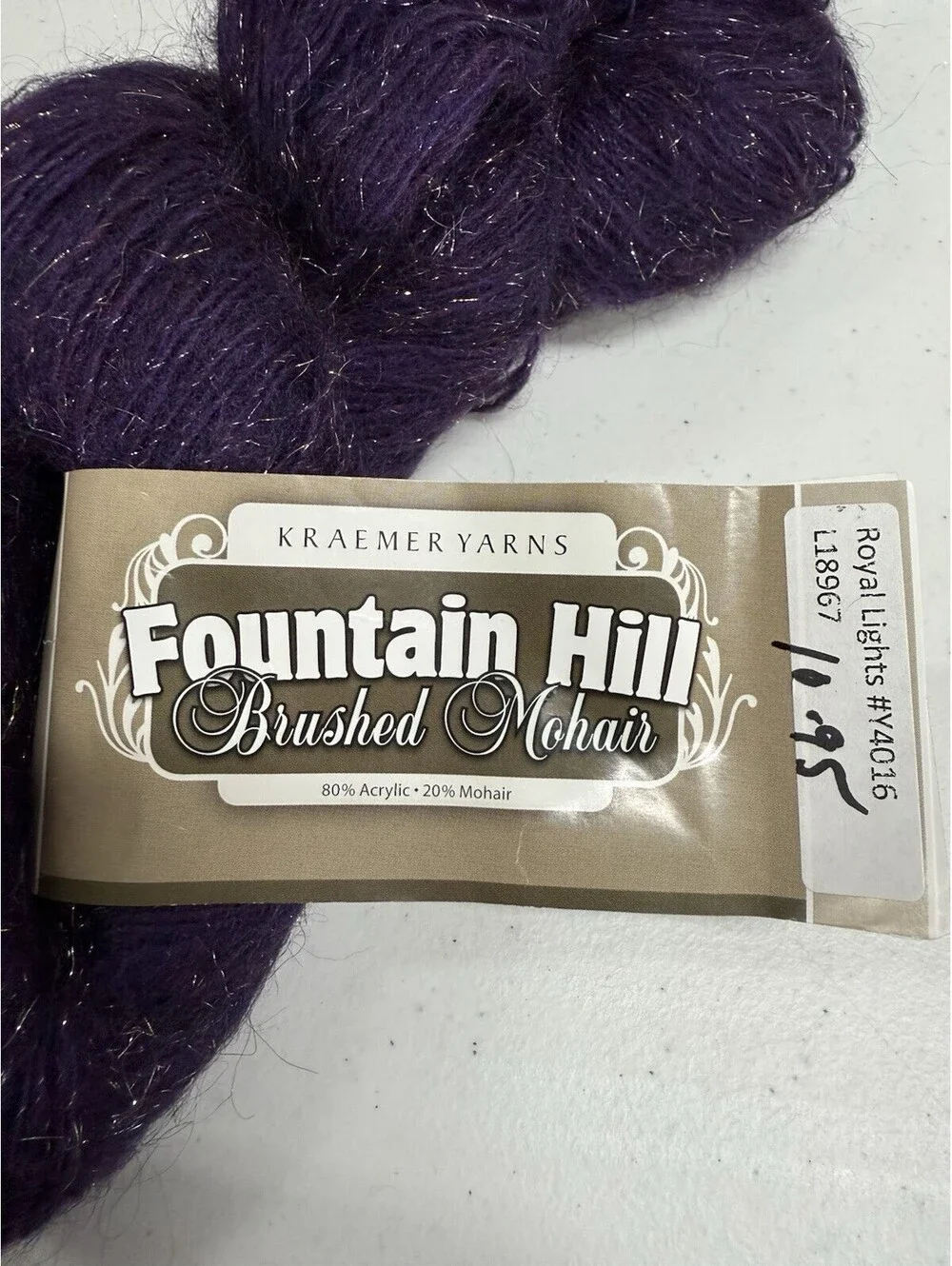 Kraemer Yarns Fountain Hill Brushed Mohair Shade Royal Lights 3 Skein Lot